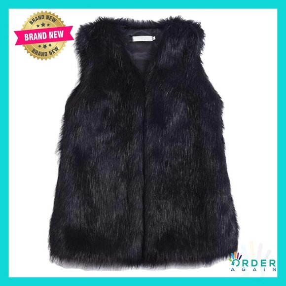 Jackets & Blazers - Faux Fur Vest Sleeveless Jacket Cozy Chic Oversized Y2K Style